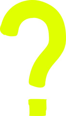 Yellow question mark outlining uncertainty and doubt
