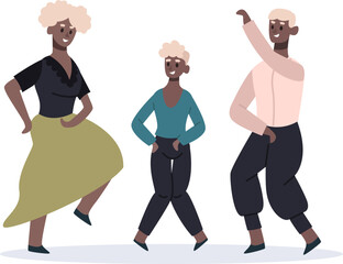 Black people dancing happily celebrating family togetherness