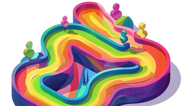 Video A colorful float with people standing and sitting on it, decorated with flowers and ribbons