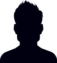 Male person silhouette showing anonymous user profile avatar