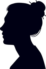 Woman profile silhouette showing elegant bun hairstyle