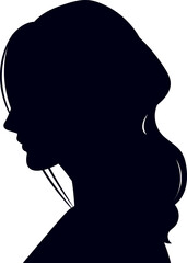 Woman silhouette profile head facing left shadow