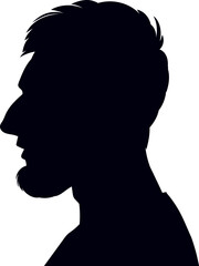 Man's profile silhouette featuring an isolated head