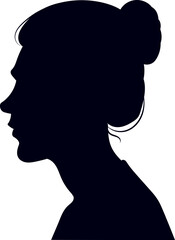 Woman silhouette profile with hair bun vector