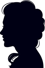 Woman profile cameo silhouette concept illustration