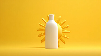 Summer Skincare Essentials &mdash; Sunscreen Protection Under Bright Sun for Healthy Glowing Skin