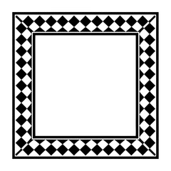 Black and White Diamond Pattern Square Frame