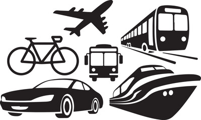 Transportation icons vector set for design projects