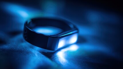 Seizure detection wristband with subtle glowing light showing advanced wearable monitoring technology for epilepsy patient safety and neurological condition tracking emergency alert healthcare device.