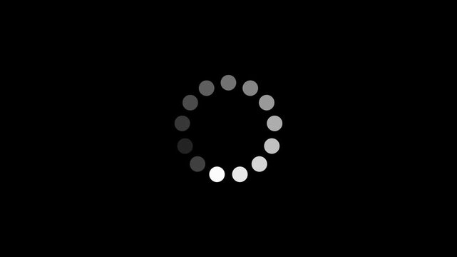 Smooth circular buffering animation with dark background and subtle glowing effect for technology interface use