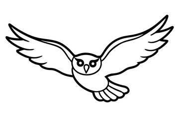 Owl flying silhouette vector isolated on white background