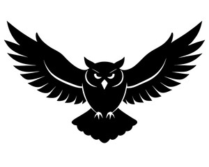 Owl flying silhouette vector 