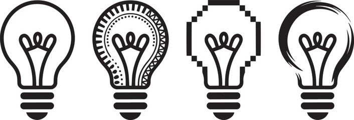 Light bulb icon symbol idea innovation inspiration electricity energy concept solution