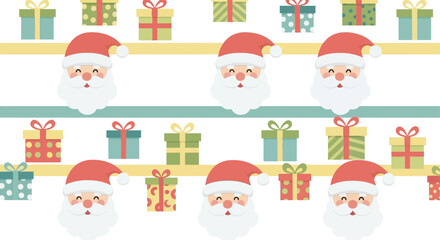 Festive Santa Claus and Gift Pattern for Christmas Cheer.