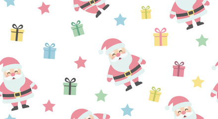 Festive Santa Claus and Gift Pattern for Holiday Cheer.