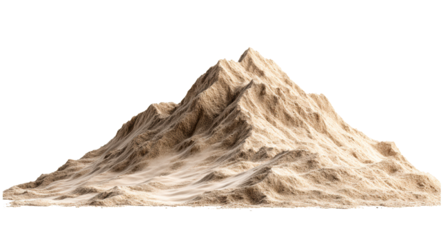 Sand Dune Mountain Terrain Close Up Texture, cut out transparent