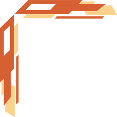 Obraz premium Abstract Geometric Corner Design With Intersecting Orange And Cream Shapes In A Clean Modern Style