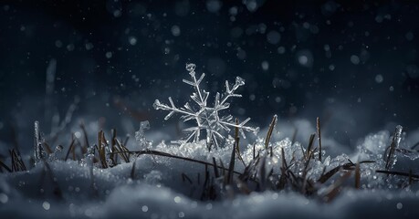 winter forest in the night