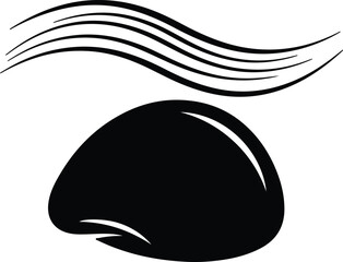 Vector hot stone massage therapy black and white silhouette illustration