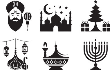 Celebrating diverse holidays with iconic symbols