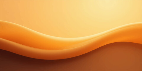 Abstract flowing orange wave with soft light and shadow creating a smooth gradient background