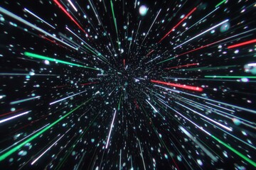Dynamic stream of light particles racing through a dark cosmic expanse illustrating concepts of speed and motion depicting the essence of interstellar travel captured with clarity