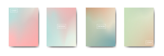 Four Gradient Backgrounds with Soft Pastel Colors and Subtle Textures