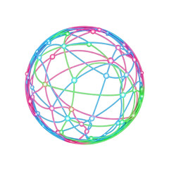 Glowing Network Globe isolated on a transparent background