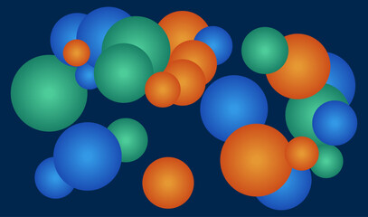 Colorful ball scatter radial gradient circle pattern background vector design