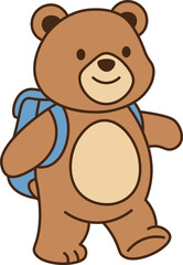Illustration of Bear with Backpack
