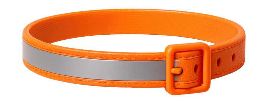 Pet-friendly flea and tick collar with reflective strip, ideal for neighborhood walks.