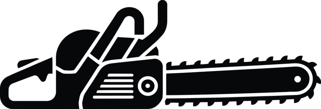 Chainsaw icon vector illustration cutting tool for timber lumberjack job