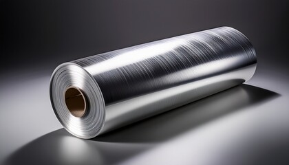 Aluminum Roll With Gray Background And Subtle Shadow Effect
