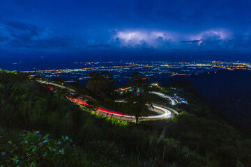 Beautiful road in the morning  on countryside of Phetchabun(Phu thap Boek) province, Thailand.