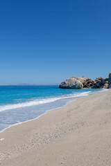 The beautiful coastline of Kathisma Beach, Lefkada.