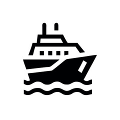 Obraz premium Powerful icebreaker vessel sailing through Arctic waters Line Art Vector illustration
