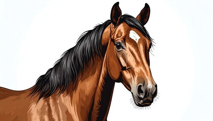 Detailed illustration of a horse's head