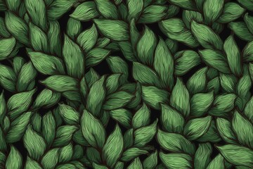 Obraz premium Seamless Pattern of Woven Jungle Vines and Leaves – Textile-Inspired Design