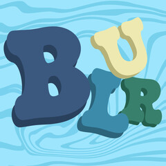 vector illustration of a word blur typography lettering