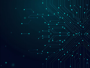 Digital Nexus: Glowing Teal Futuristic Circuit Board