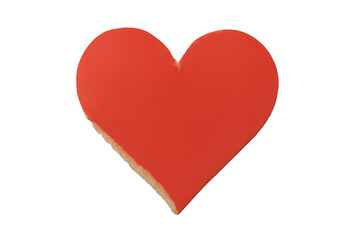 Fototapeta premium Red paper heart cutout on cardboard with torn edge, featuring love concept for valentine's day