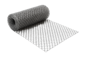 Metal mesh garden netting to safeguard flower beds from rabbits in rural areas.