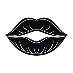 Kiss Day black color design, solid white background (15).eps