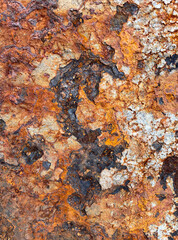 abstract background of rust on old metal close up