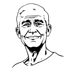 Obraz premium Human Face – senior, genderqueer person, tight coils #244