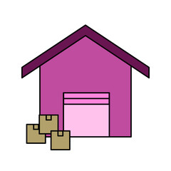 Warehouse icon colors on white background