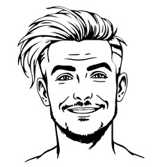 Obraz premium Human Face – adult, trans man, ponytail, freckles #431