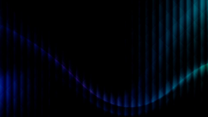 dark abstract background with neon blue and purple glowing vertical lines and wavy gradient light