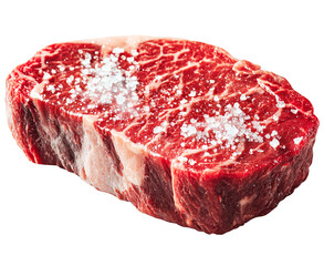 raw beef steak, isolated background.