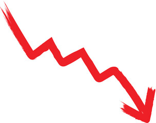 Stock Market Crash Arrow: Financial Decline Red Graph Image
